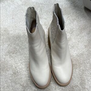 Elegant Dolce Vita Cream Ankle Boots